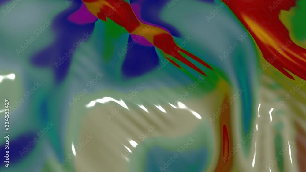 Poster smooth wave surface with reflections. abstract animated background. 3d render.