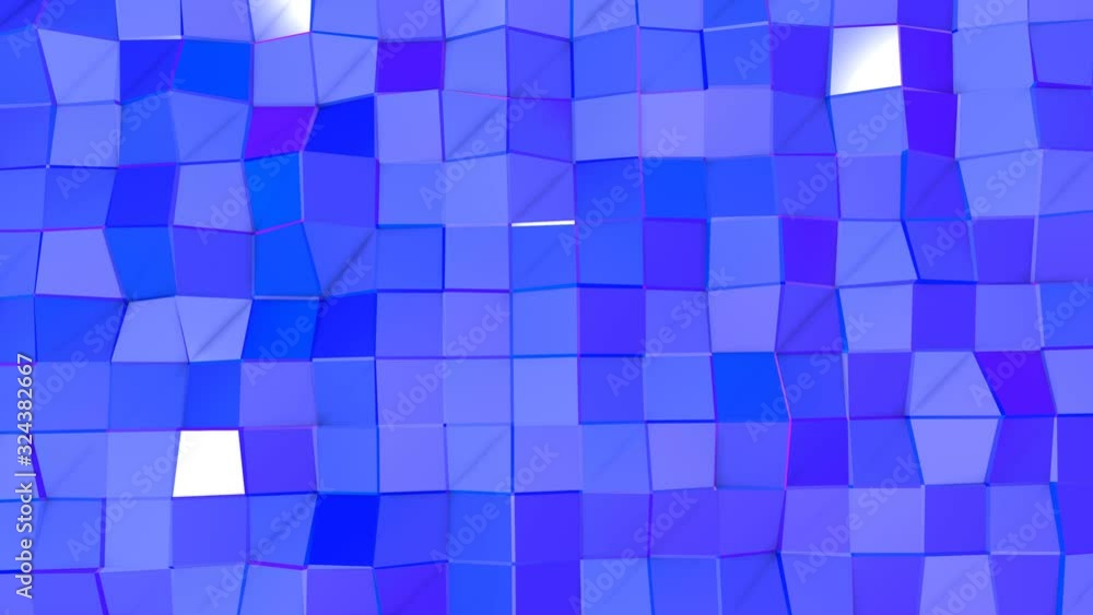 Poster animated blue low poly plane. abstract three-dimensional background. 3d render