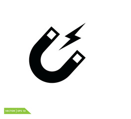 magnet icon vector logo design illustration - obrazy, fototapety, plakaty