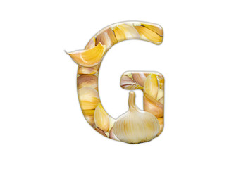 English letter" G " from garlic 