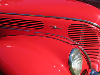 red classic car
