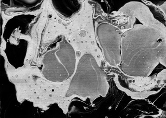 Monochrome Creative Organic Surface, Art Textile . White Artistic Oil Effect, Fluid Acrylic Effect, Rusty Watercolor . Grayscale Grunge Mixed Fabrics