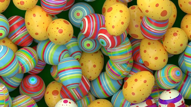 Easter eggs on gradient background. Colorful Easter eggs fall in to the frame, you can put their your inscription or logo. High quality animation. Look to my profile to find another easter video.