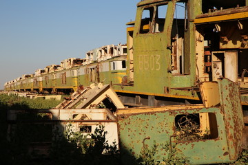 Fototapeta na wymiar Cimetière de locomotives, Fderik (Mauritanie)