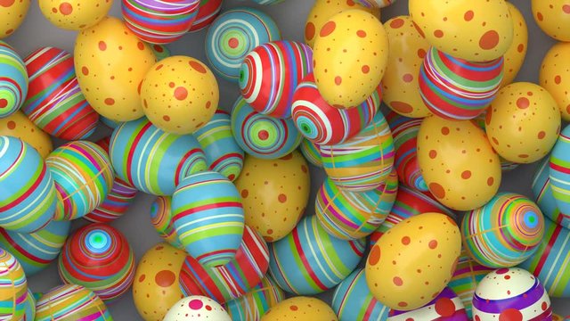 Easter eggs on gradient background. Colorful Easter eggs fall in to the frame, you can put their your inscription or logo. High quality animation. Look to my profile to find another easter video.