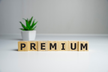 Letter block in word premium on white background