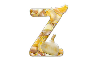 English letter" Z " from garlic 