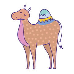 camel cartoon animal doodle color on white background