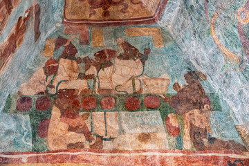 Ancient murals in Temple of Paintings of Bonampak,Mexico © Belikova Oksana