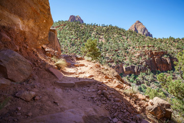 hiking the watchman trail in zion national park, usa