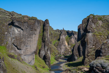 Fjadrargljufur canyon in south Iceland