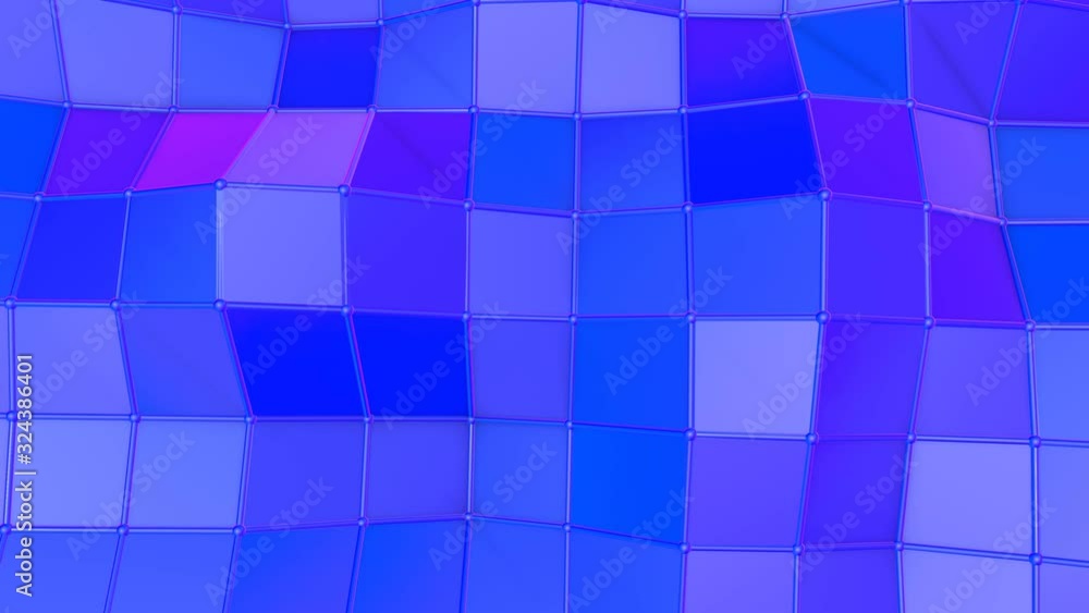 Poster animated blue low poly plane. abstract three-dimensional background. 3d render