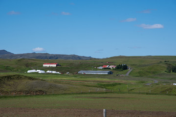 Fototapeta premium Icelandic countryside agricultural landscape in skaftardalur