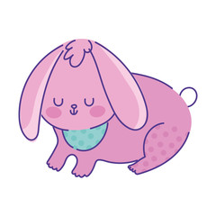 bunny animal cartoon doodle color on white background