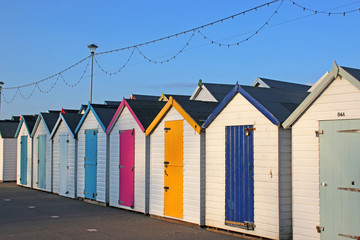 Naklejka premium Beach huts on Preston Beach, Paignton 