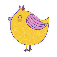 chicken animal cartoon doodle color on white background