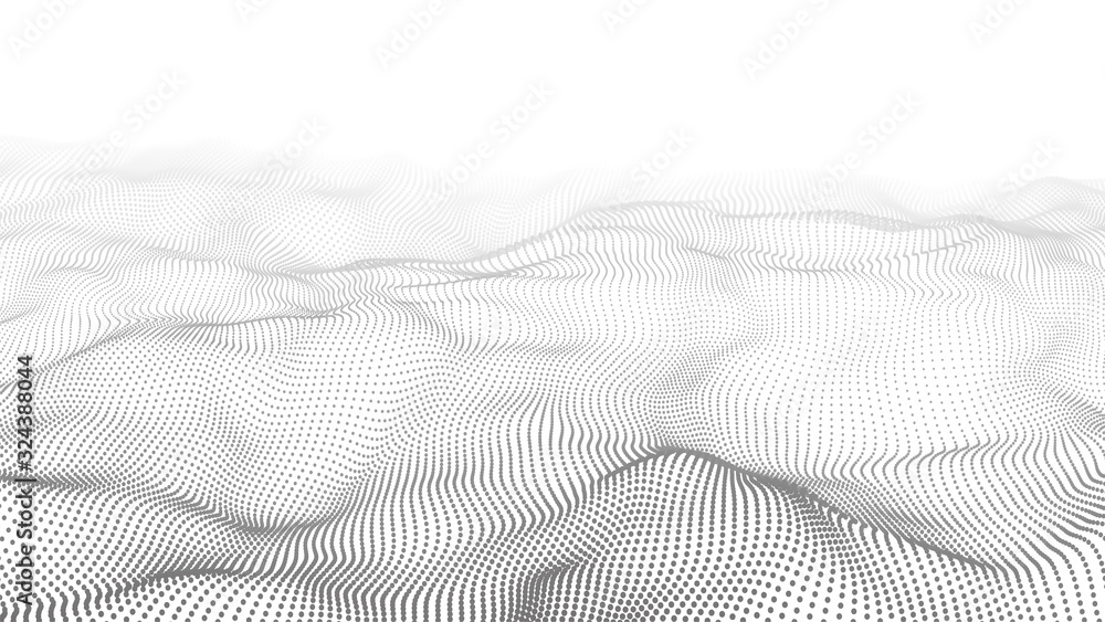 Aufkleber vector abstract futuristic background. big data visualization. digital dynamic wave of particles.