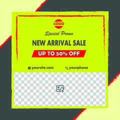 Modern abstract template post for social media ads. Vector illustration