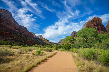the watchman from parus trail in zion national park, usa
