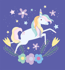 unicorn flowers stars decoration fantasy magic cute cartoon