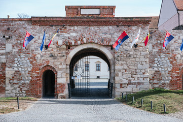 Brick entrance to old medieval fortress