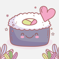sushi roll japanese love cartoon food cute