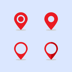 Set icon location pin symbol on white