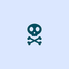 danger icon. skeleton flat symbol, vector virus sign
