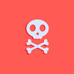 danger icon. skeleton flat symbol, vector virus sign