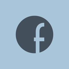 Obraz premium letter f in a circle on a blue background