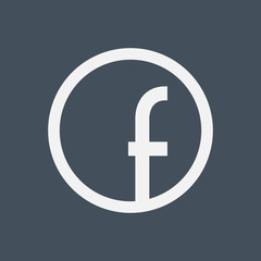 letter f in a circle on a blue background