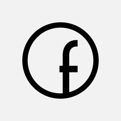 letter f in a circle on a white background