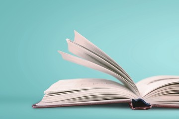 Open book with sheets. Education concept