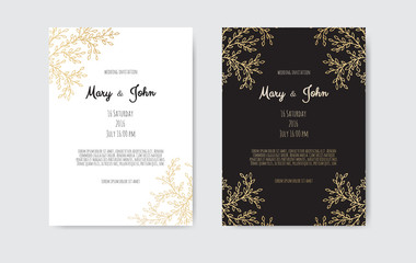 Fototapeta na wymiar Vector floral design card. Greeting, postcard wedding invite template.