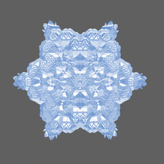 Abstract fractal snowflake on the grey background - 324392645