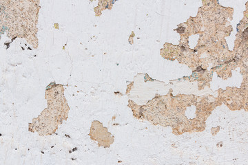 texture of old wall with peeling paint 