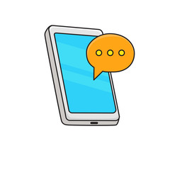 Vector illustration of smartphone in cartoon style isolated on white background 