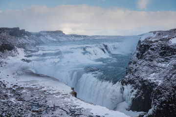Famous Gullfoss waterfall in Iceland 