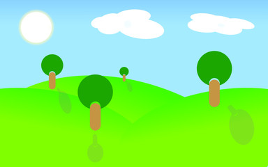 illustration of tree on hill