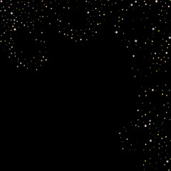 Gold Glitter Stars. Luxury Shiny Confetti.