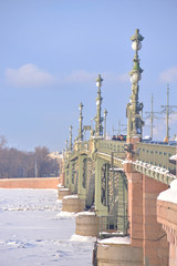 Fototapeta na wymiar Trinity Bridge in Saint Petersburg.