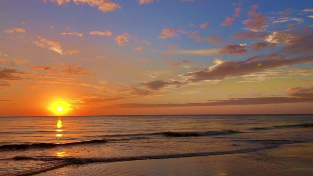 Beautiful Sunset Beach Waves Timelapse