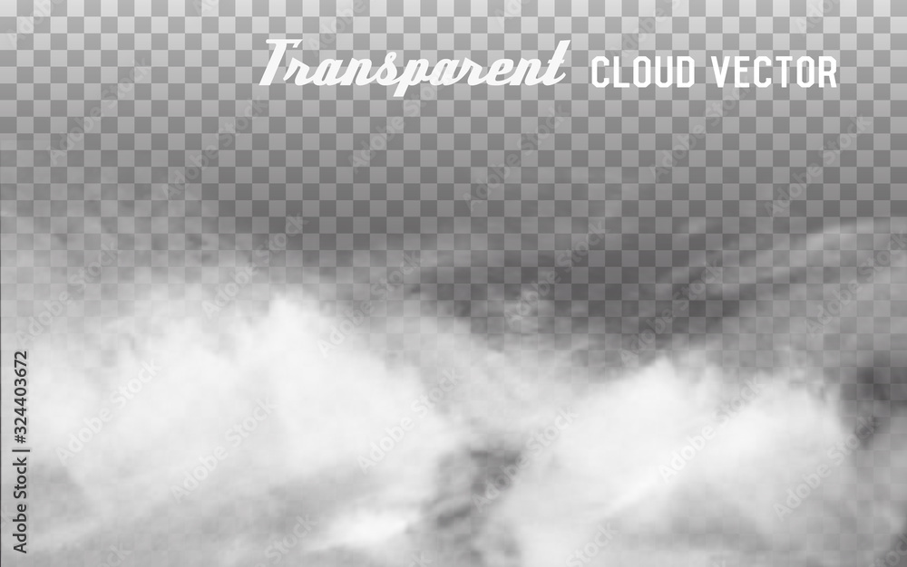 Poster clouds vector on transparent background.