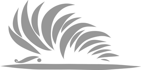 Sketch, abstract image of a hedgehog of gray color. Suitable for background logo, booklet, flyer, sign