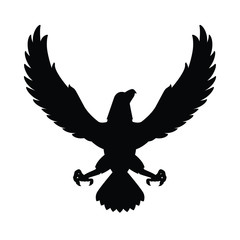 Flying eagle silhouette vector, animal