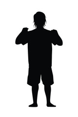 Prisoner in jail silhouette vector