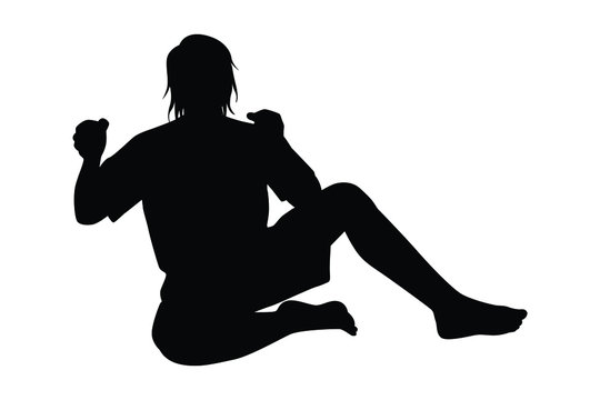 Prisoner in jail silhouette vector