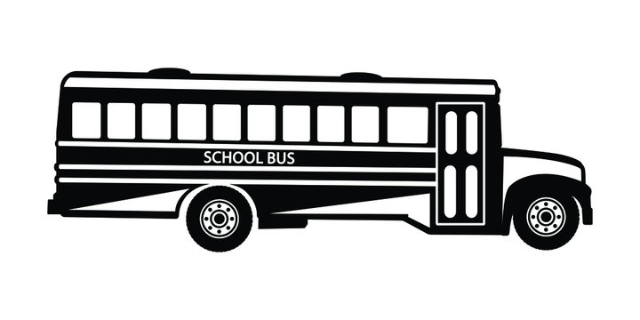 School bus silhouette vector, transportation concept