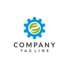 Gear leaf logo for environment and nature industry
