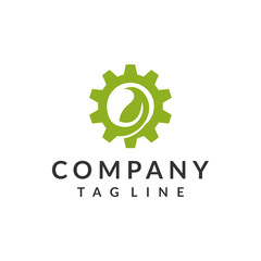 Gear leaf logo for environment and nature industry